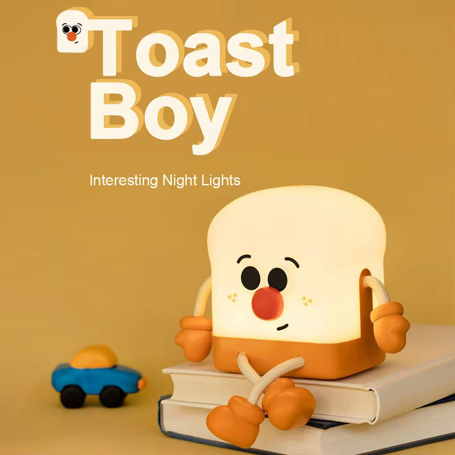 Kids Night Light Cute Milk Carton Toast Night Lamp with Rechargeable Timed Sleeping Nightlights for Children Bedroom Decoration